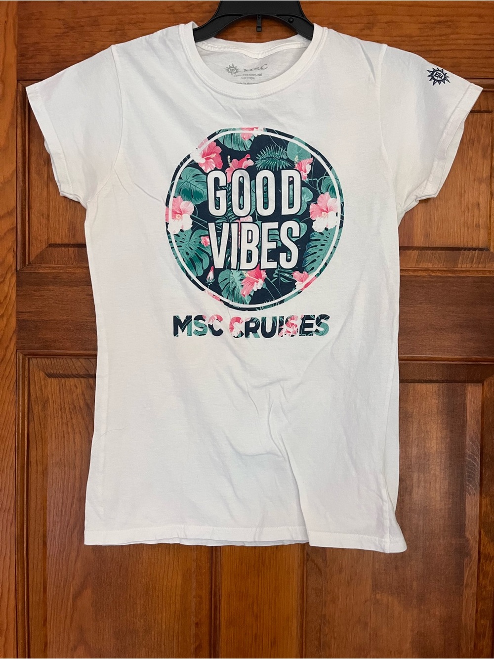 White "Good Vibes" Womens T-Shirt -